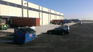 Truck docks at new warehouse